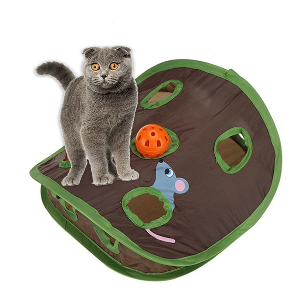 Cute Pet Cat Interactive Hide Seek Game 9 Holes Tunnel Mouse Hunt Intelligence Toy Pet Hidden Hole Kitten Foldable Toys - image 4
