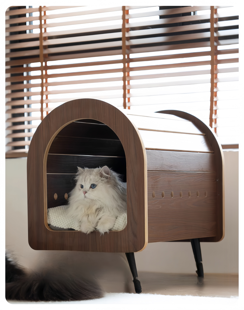 Elevated Wooden Cat Bed for Cozy Naps - image 2