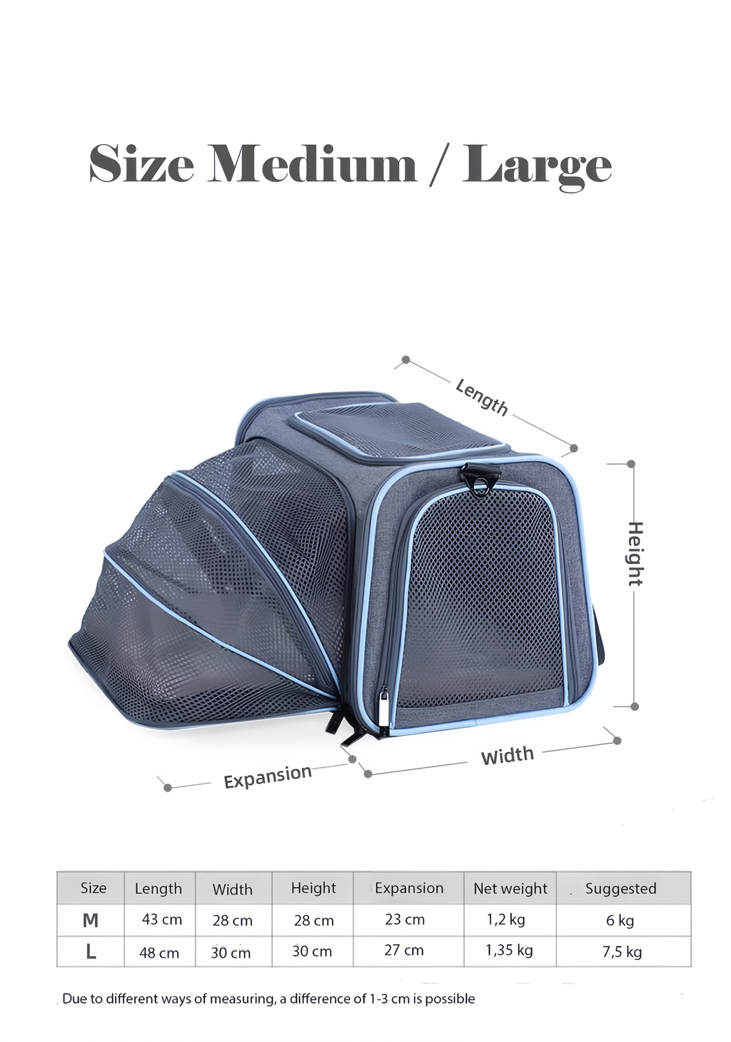 Expandable Pet Carrier for Cats and Small Dogs - image 2