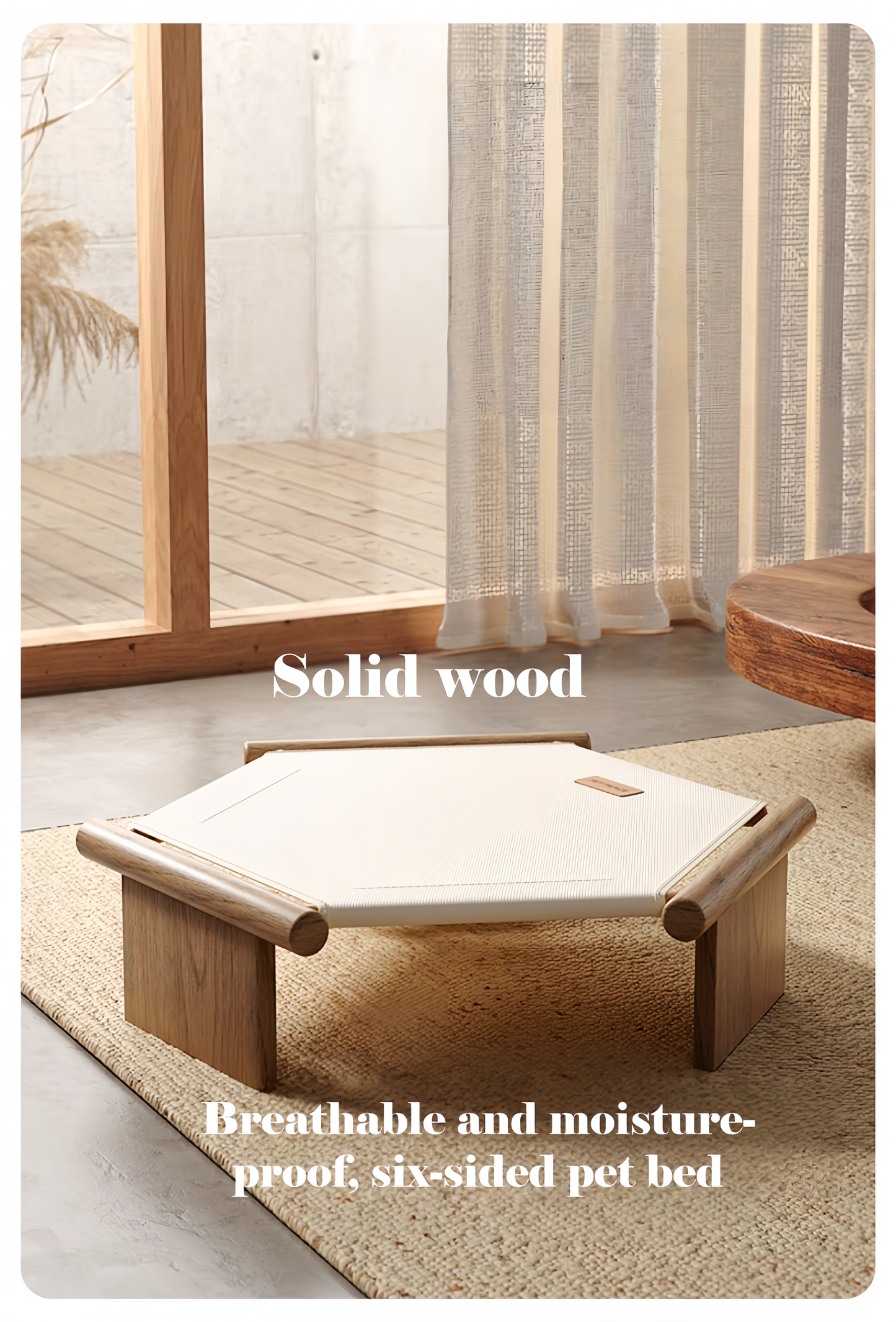 Elevated Wooden Pet Bed for Dogs & Cats