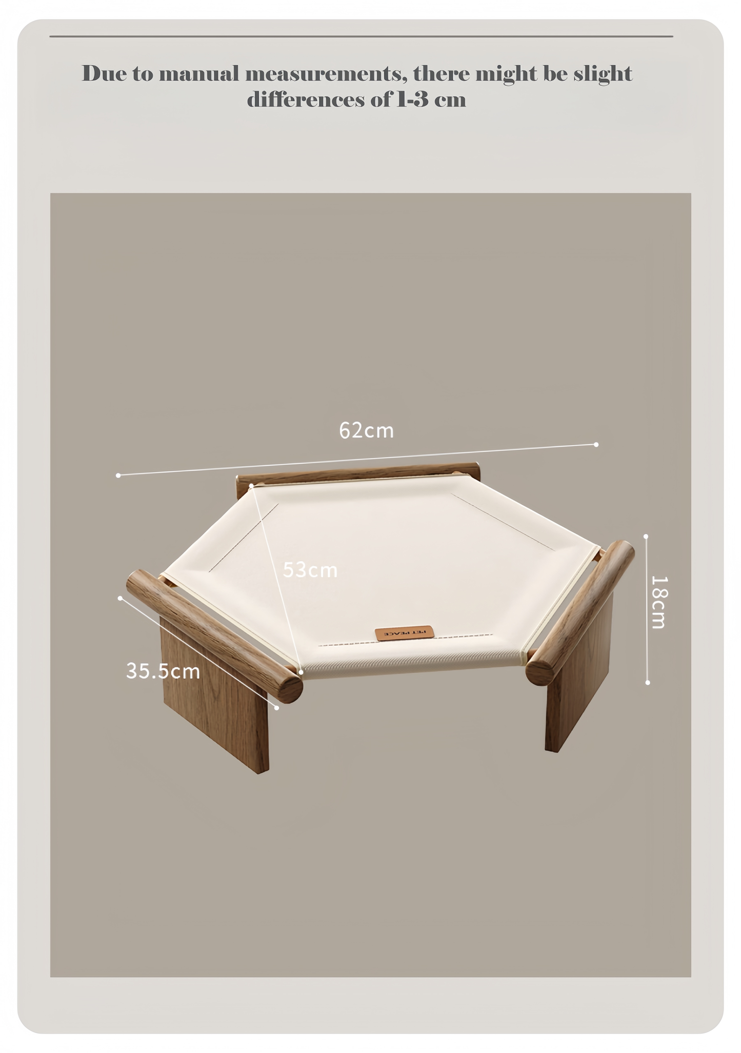 Elevated Wooden Pet Bed for Dogs & Cats