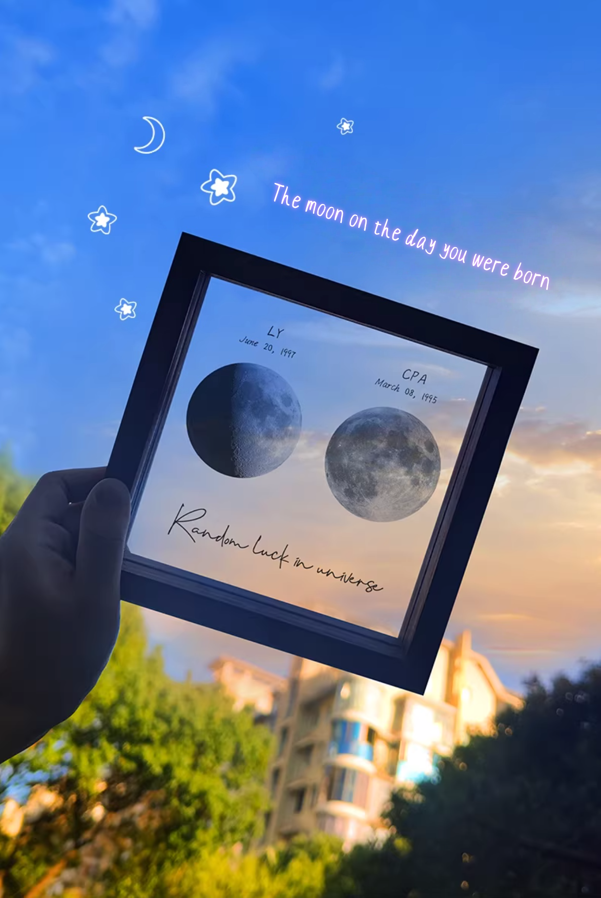 Customized your own moon of your birthday