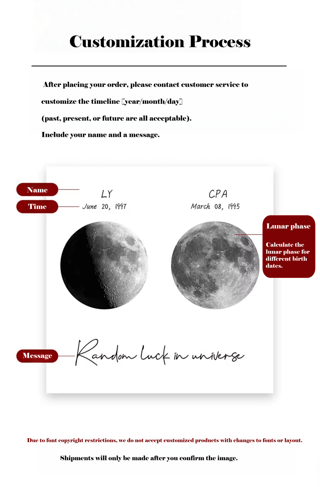 Customized your own moon of your birthday - image 4