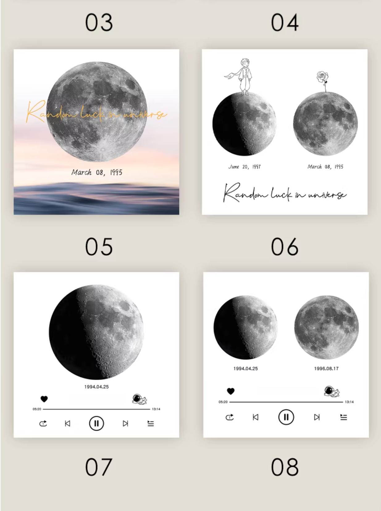 Customized your own moon of your birthday