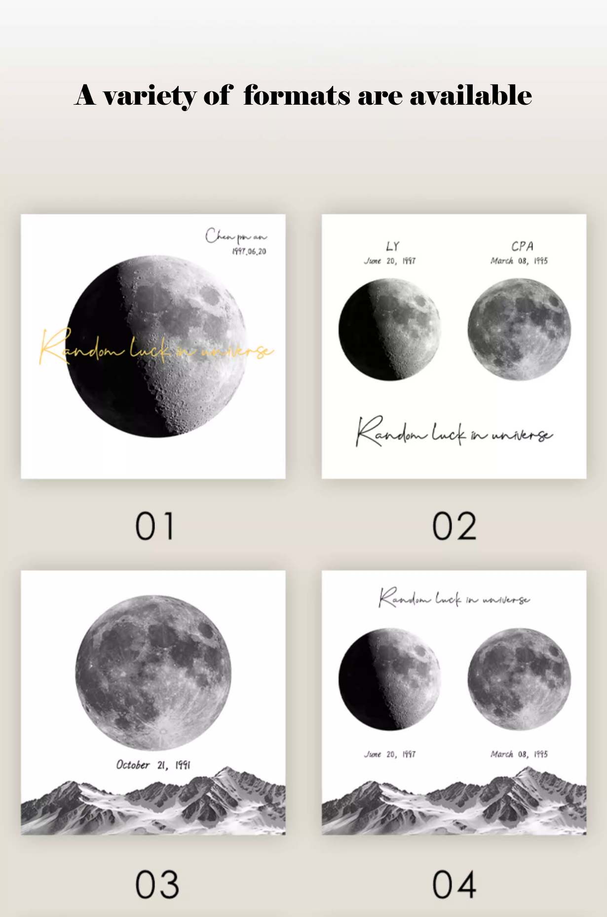 Customized your own moon of your birthday