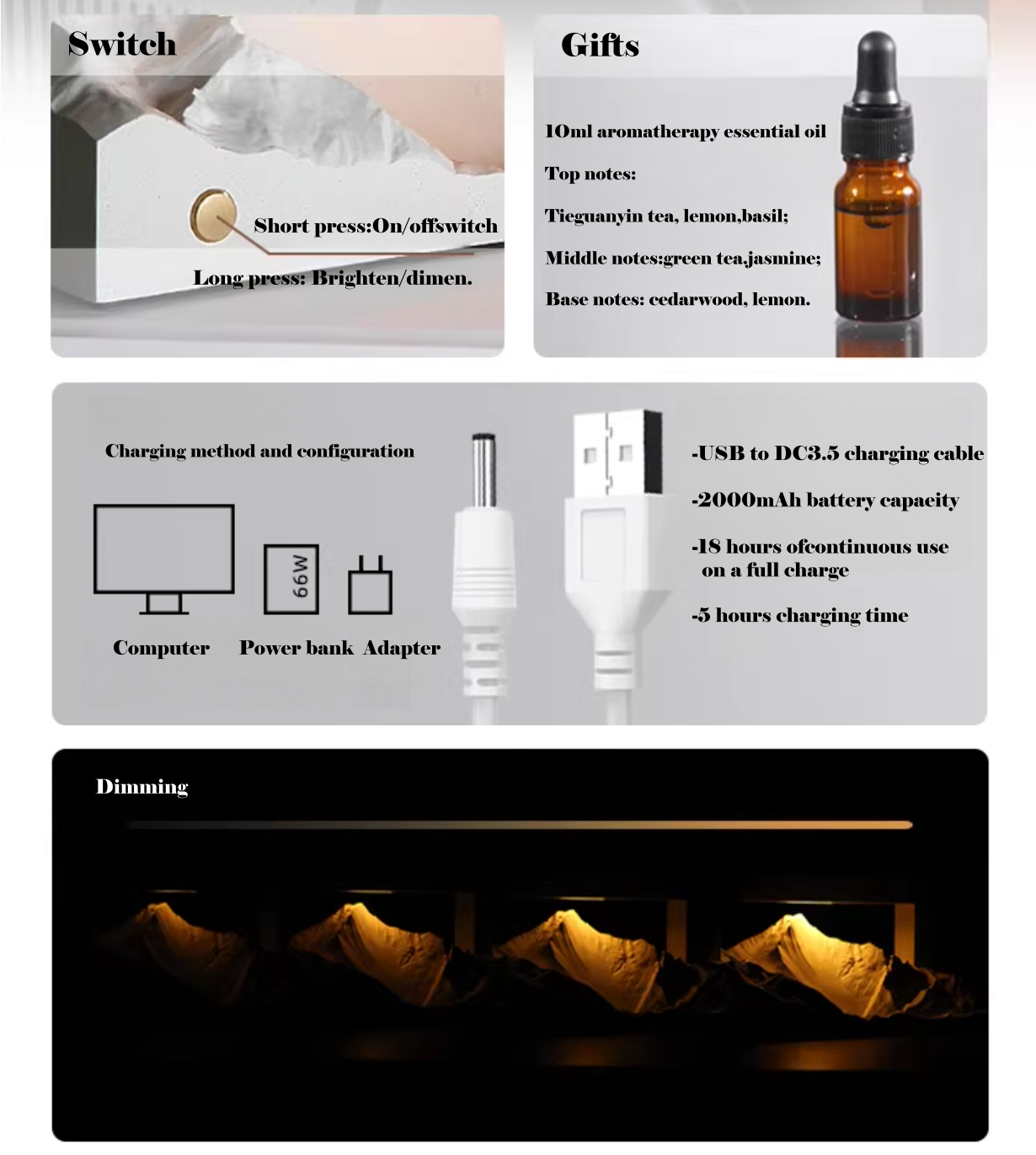 The Moutain aroma lamp