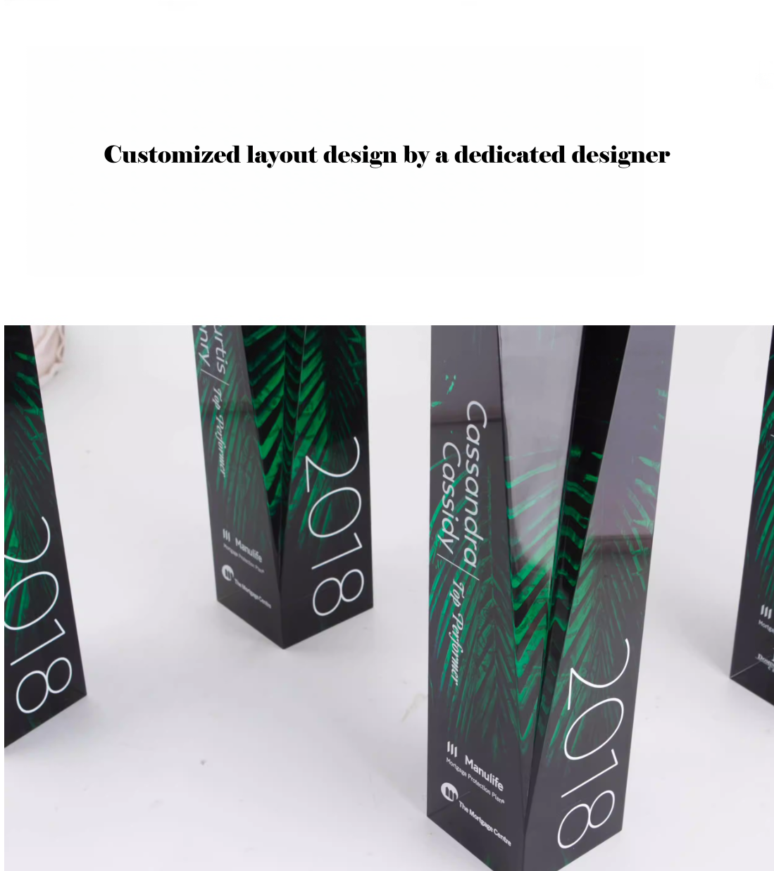 Crystal trophy customized