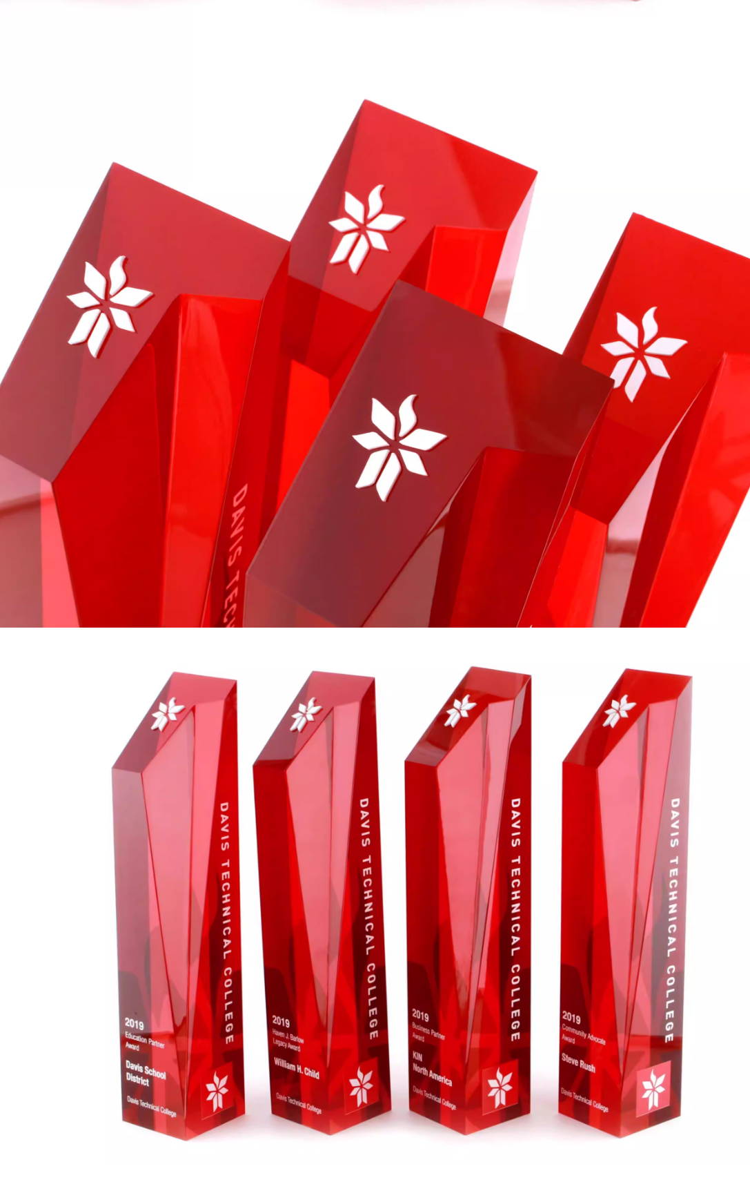 Crystal trophy customized