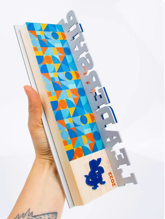 Custom-made 3D logo commemorative trophy by hand - image 1