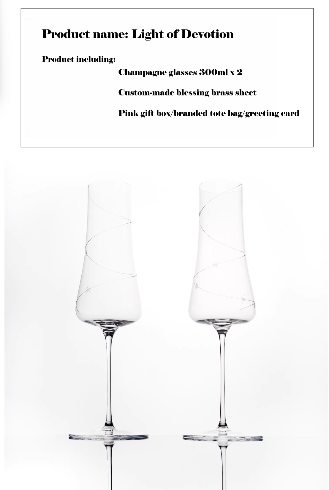 Customized Crystal Champagne Glasses 'Mason George'