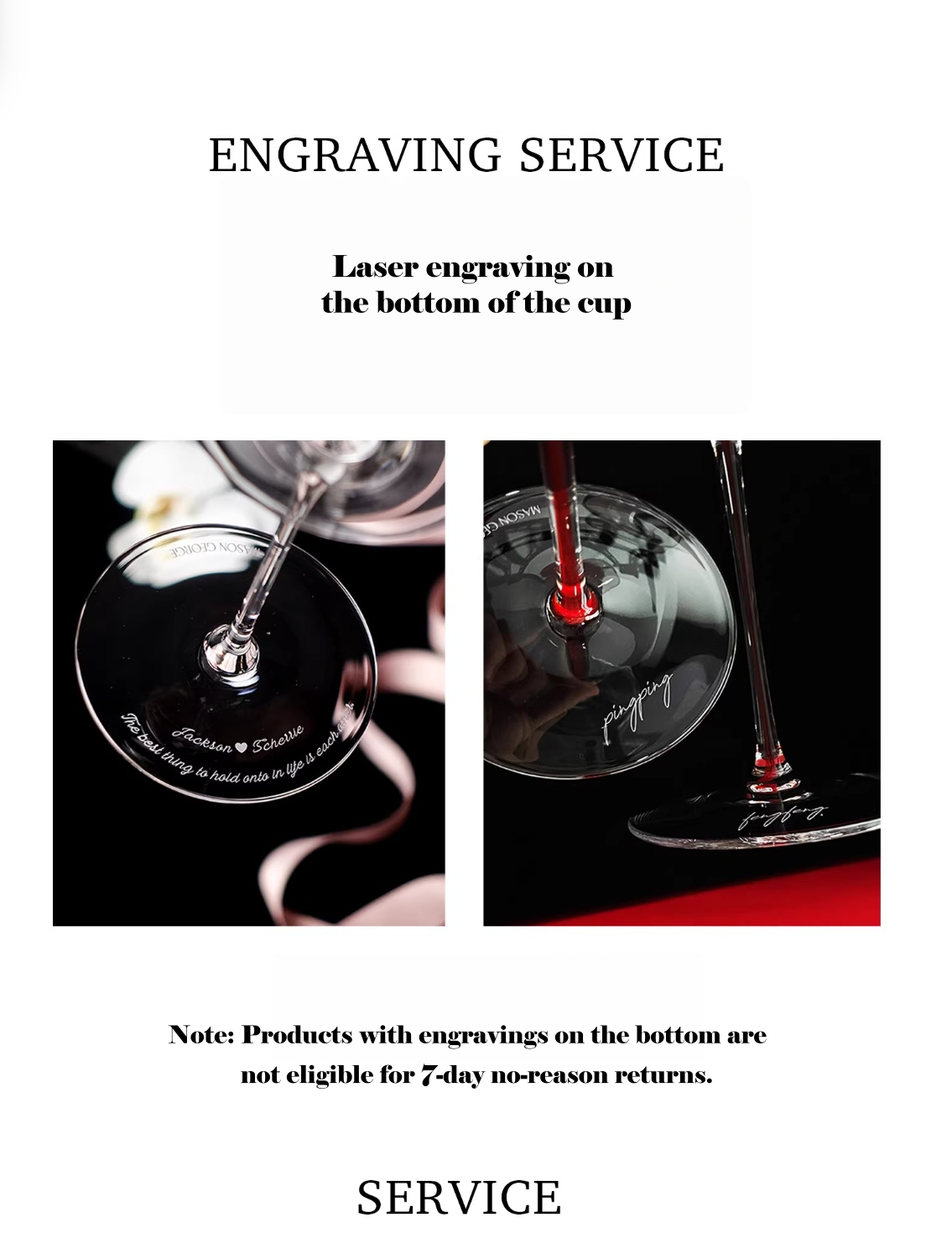 Customized Crystal Champagne Glasses 'Mason George'