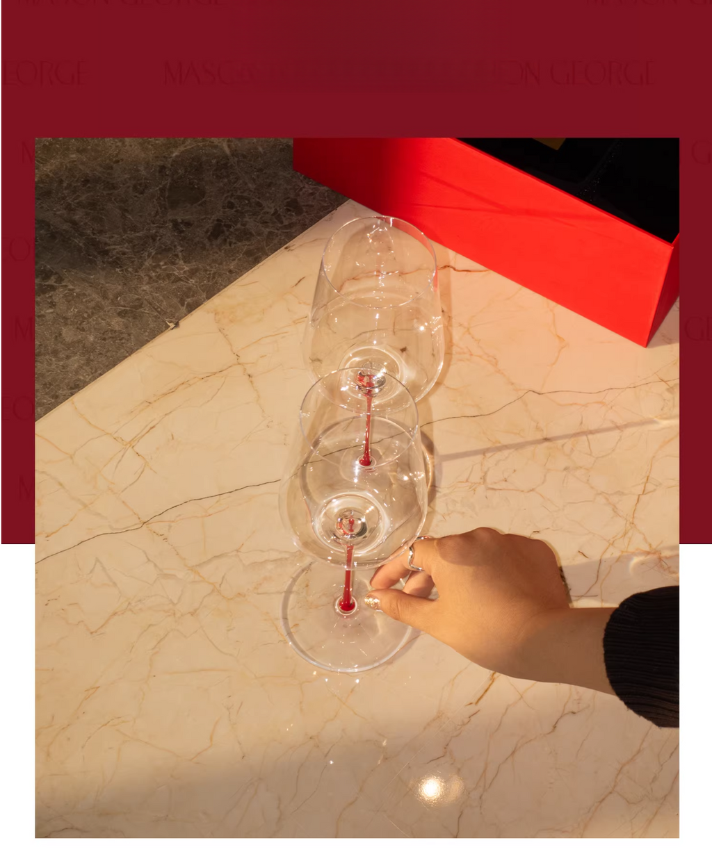Customized Aphrodite Series Crystal Wine Glasses 'Mason George' - image 5