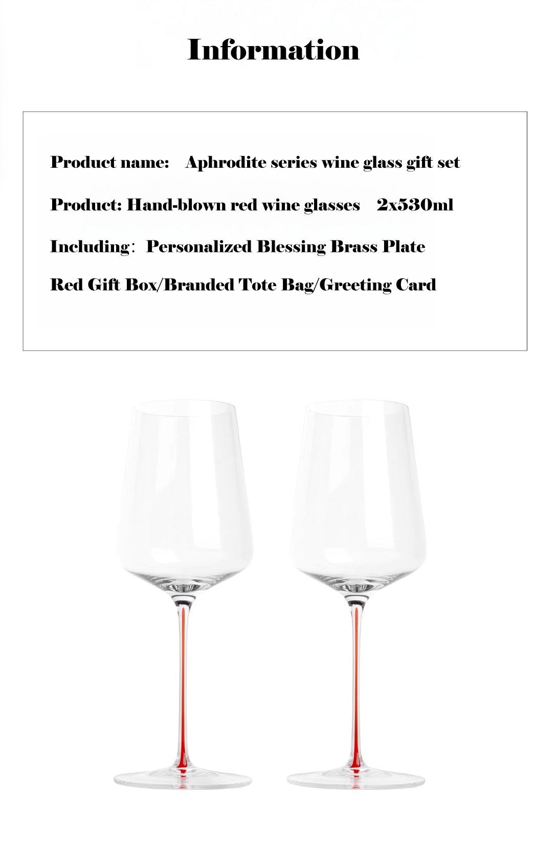Customized Aphrodite Series Crystal Wine Glasses 'Mason George'