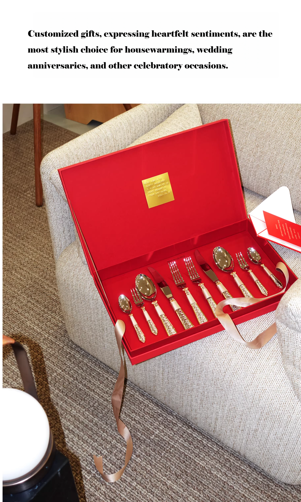 Customized 10-Piece Gilded Fork & Knife Gift Set ‘Mason George' - image 7