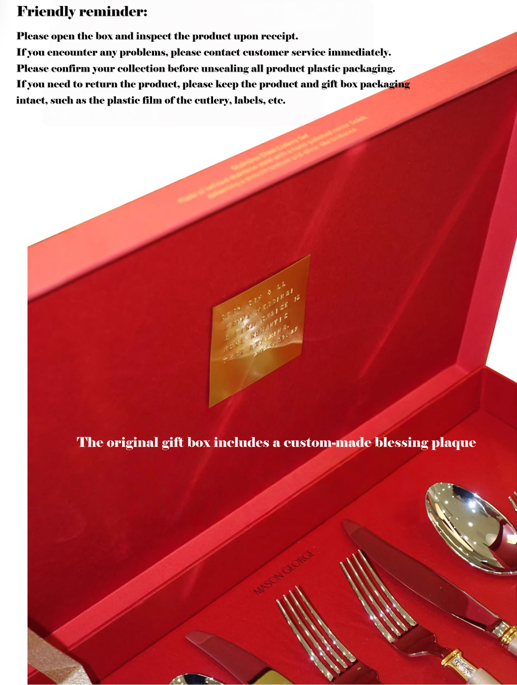 Customized 10-Piece Gilded Fork & Knife Gift Set ‘Mason George' - image 9