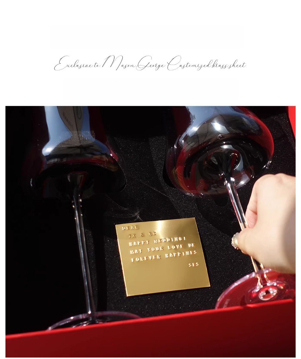 Customized Rhone Nights Series Crystal Wine Glasses 'Mason George'