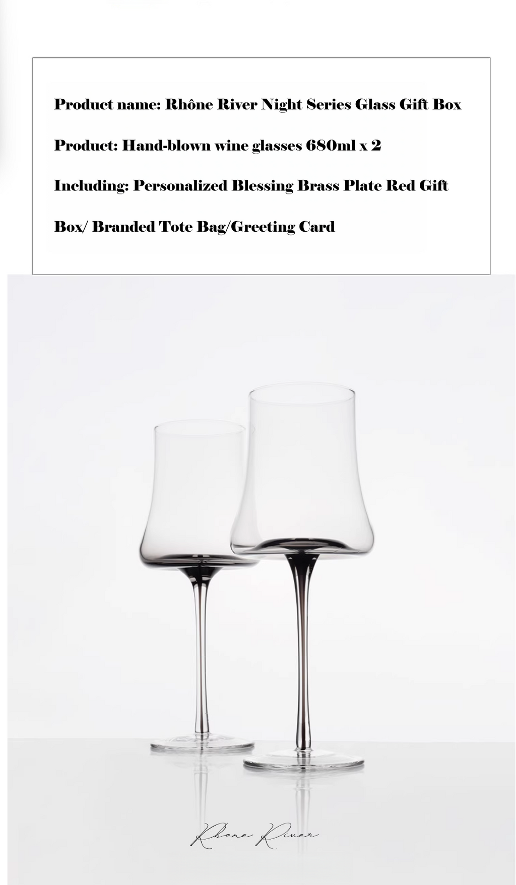 Customized Rhone Nights Series Crystal Wine Glasses 'Mason George' - image 4