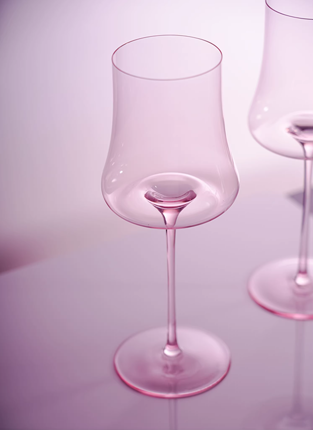 Customized Handmade Pink Crystal Wine Glasses 'Mason George'