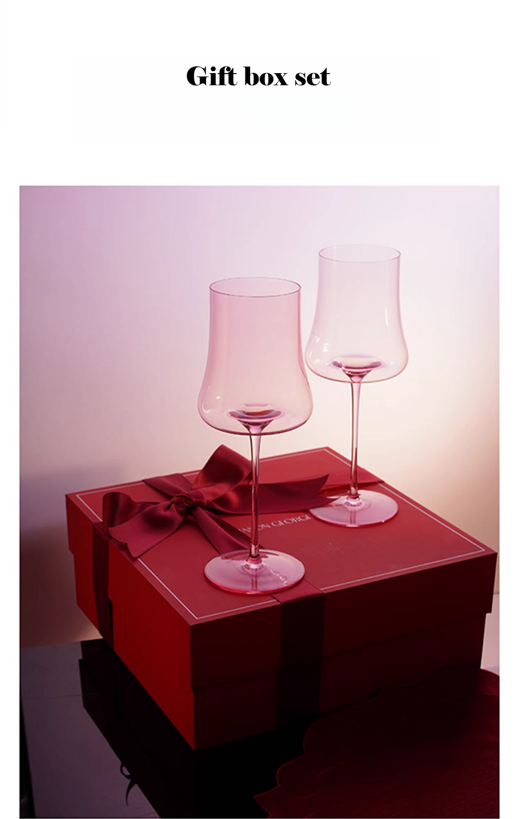 Customized Handmade Pink Crystal Wine Glasses 'Mason George' - image 3