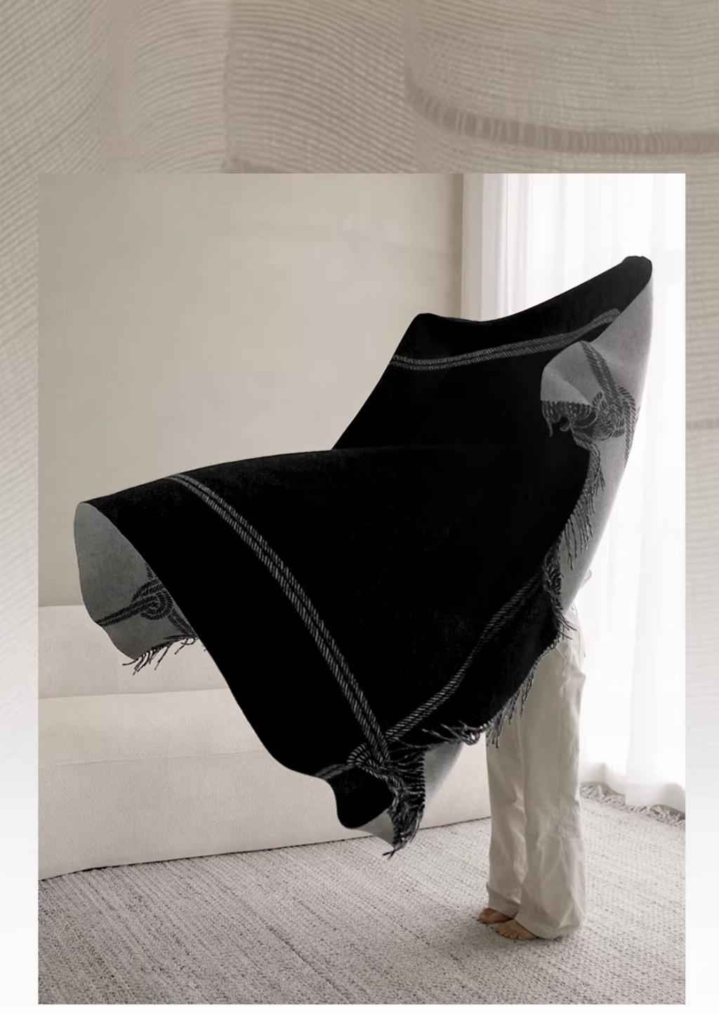 Luxury French Knot Pure Wool Home Use & Sofa Throw Blanket - image 2
