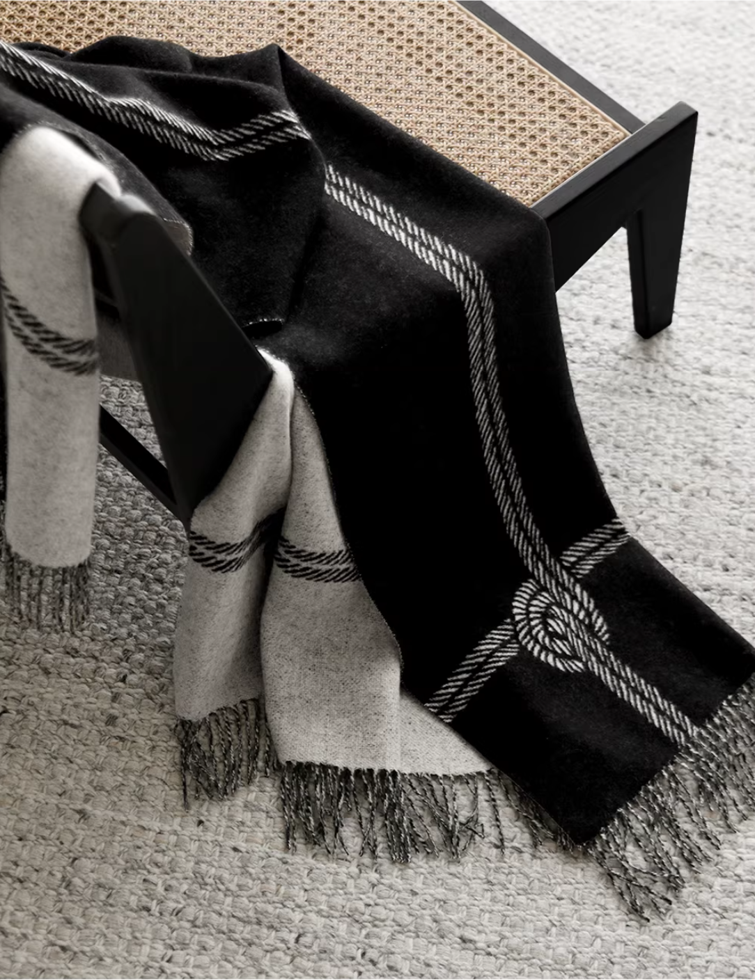 Luxury French Knot Pure Wool Home Use & Sofa Throw Blanket