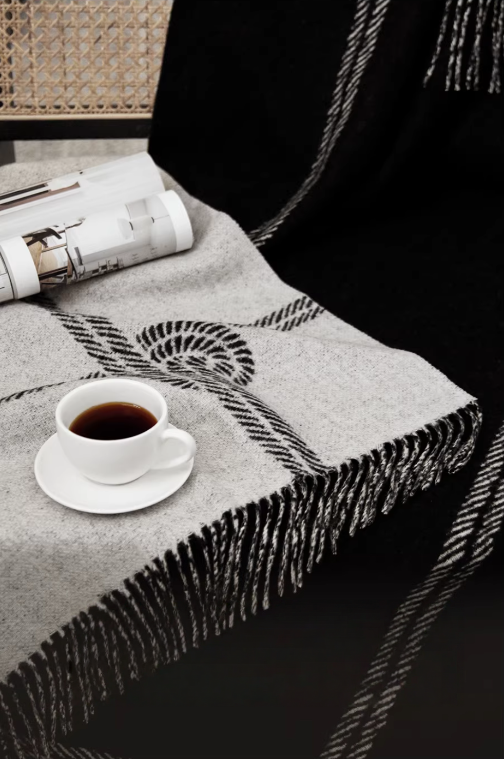 Luxury French Knot Pure Wool Home Use & Sofa Throw Blanket