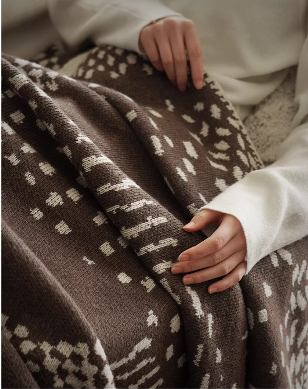 Art Deco Wool Knitted Home Use & Sofa Throw Blanket - image 3