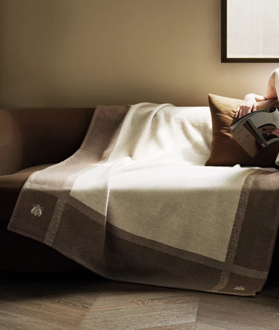 Pure Wool Wabi-Sabi Home Use & Sofa Throw Blanket