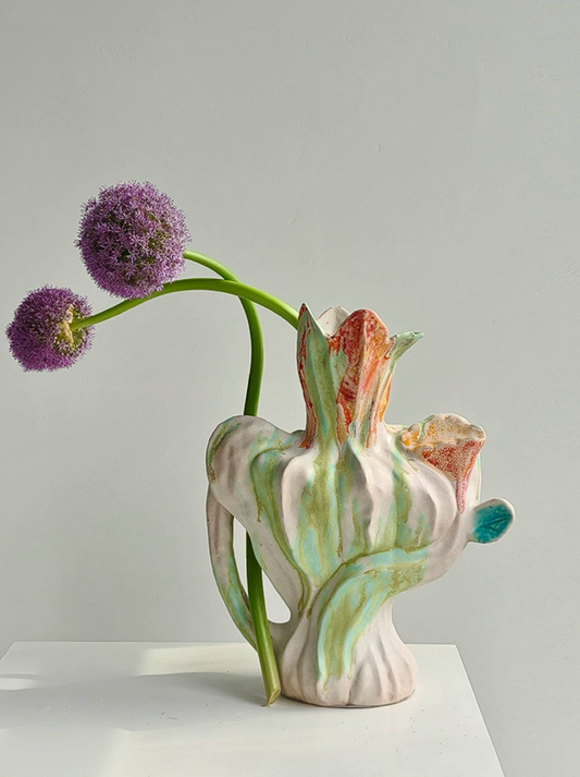 Monet Garden Art Ceramic Handmade Vase, Living & Dining Room Ornament