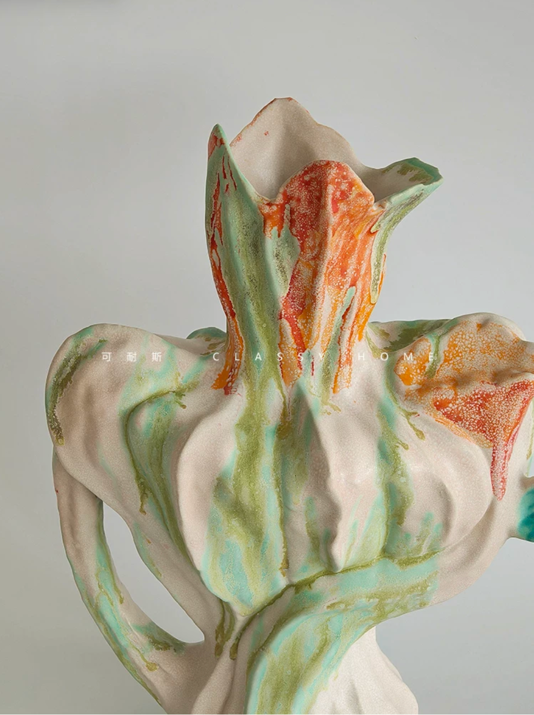 Monet Garden Art Ceramic Handmade Vase, Living & Dining Room Ornament
