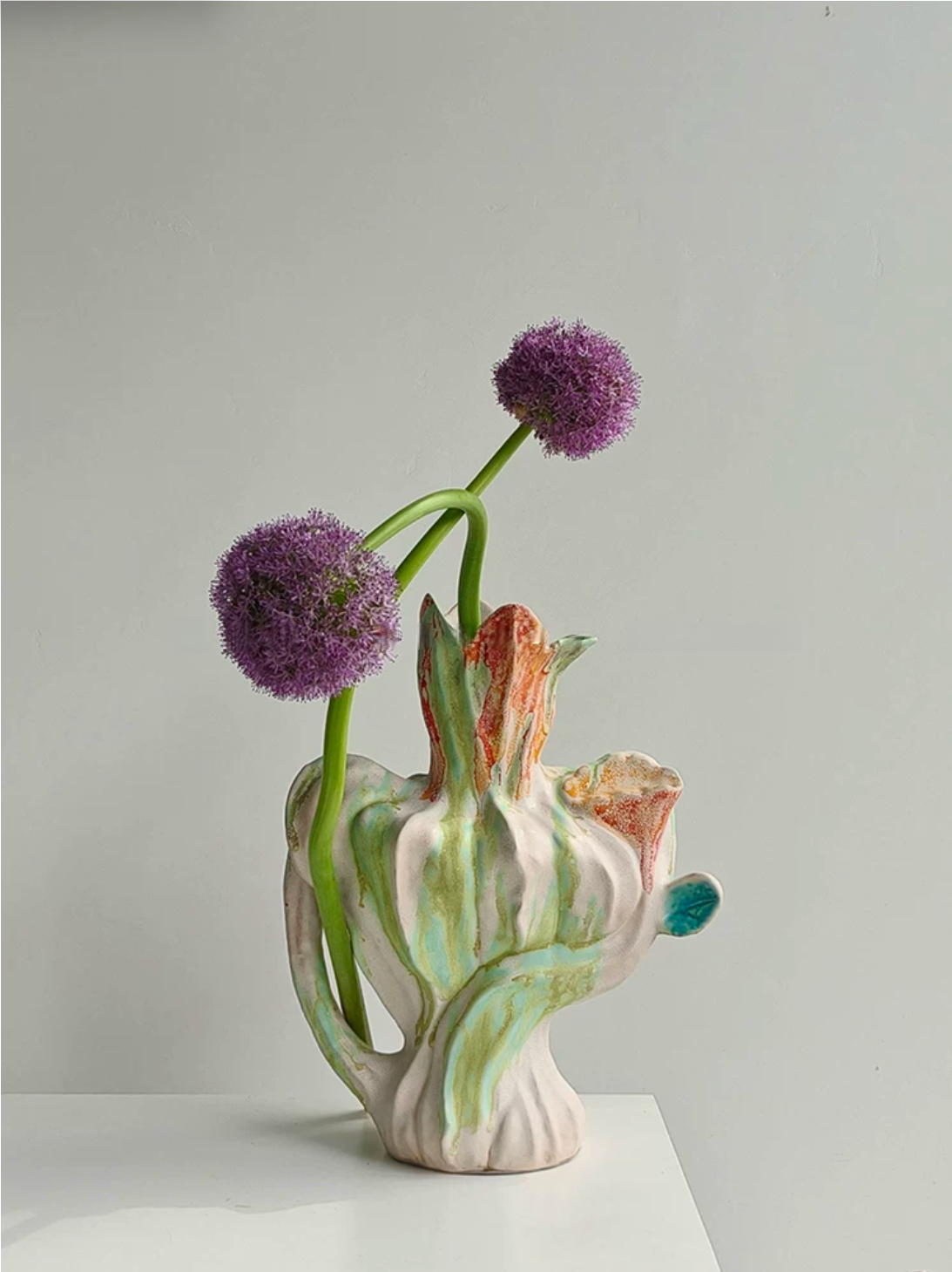 Monet Garden Art Ceramic Handmade Vase, Living & Dining Room Ornament