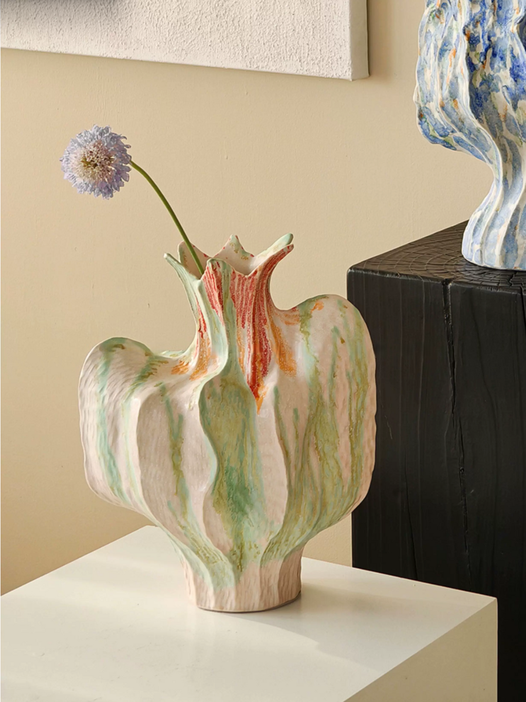 Monet Garden Art Ceramic Handmade Vase- Ornament - image 3