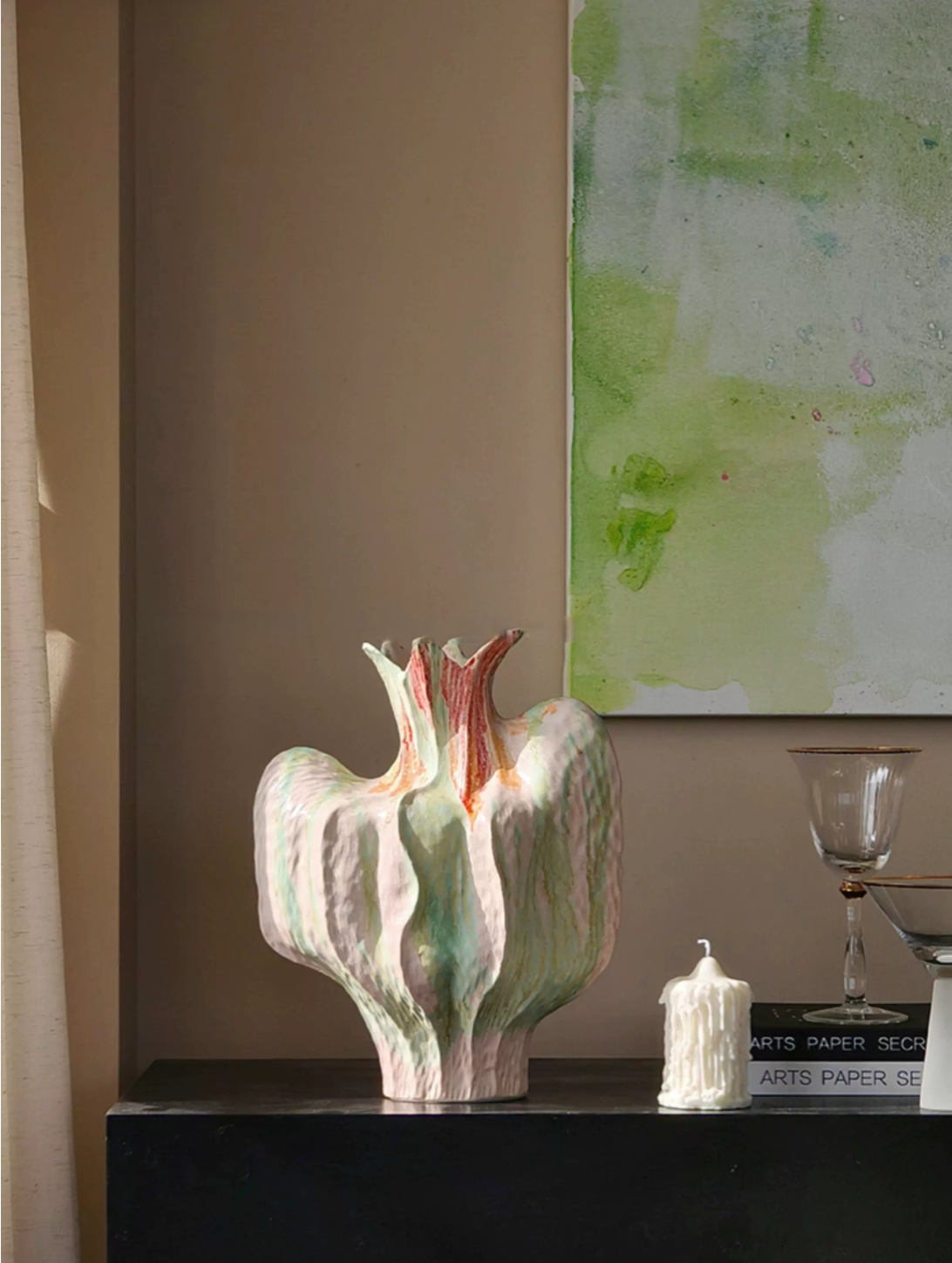 Monet Garden Art Ceramic Handmade Vase- Ornament