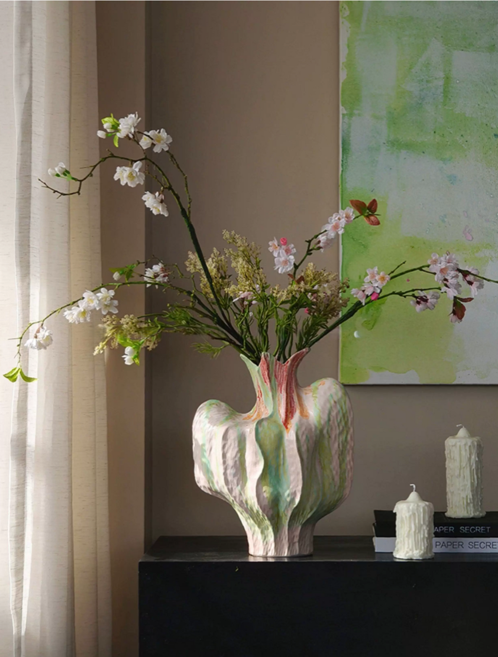Monet Garden Art Ceramic Handmade Vase- Ornament - image 2
