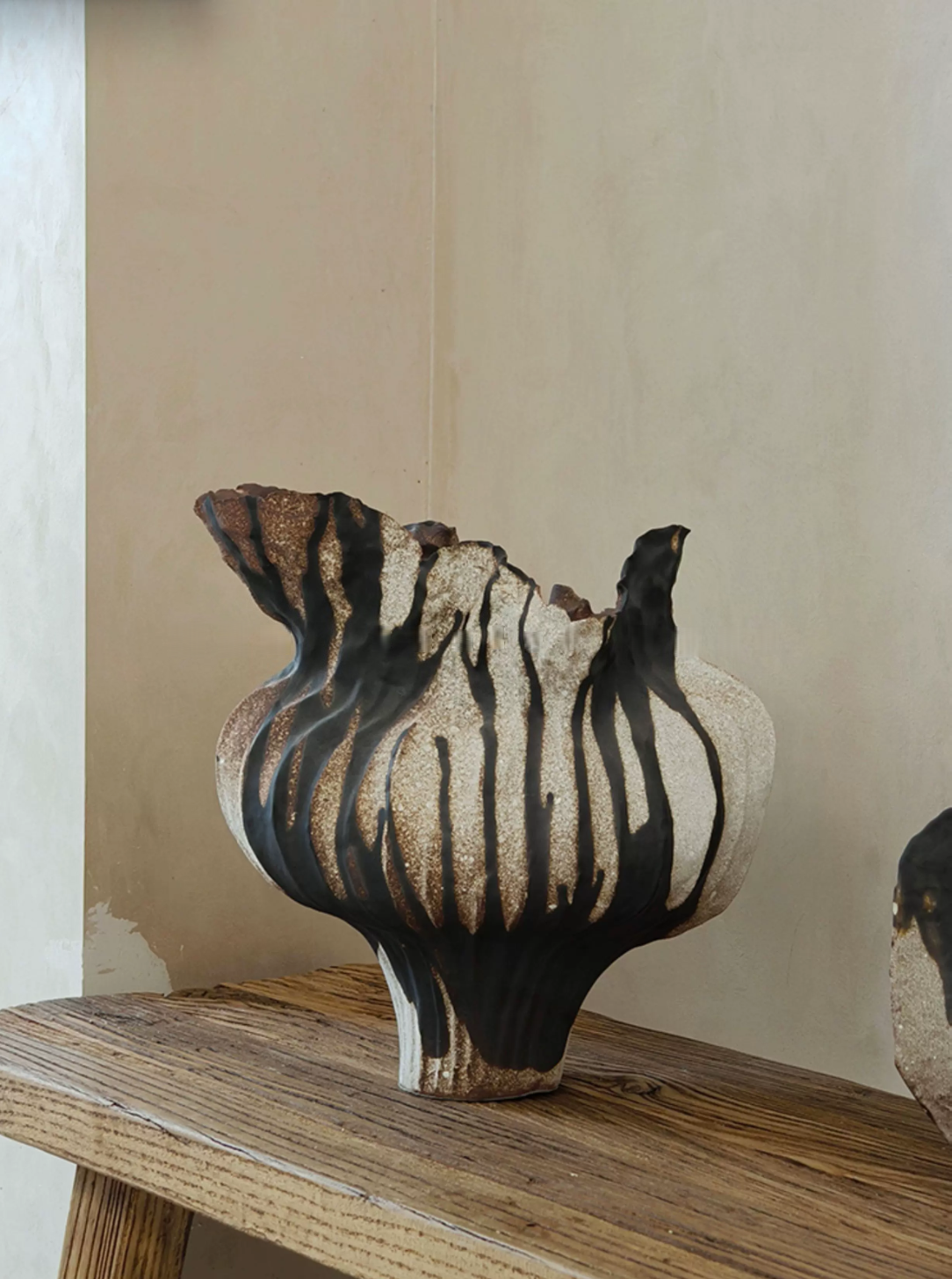 Black Rock Drip Glaze Vase