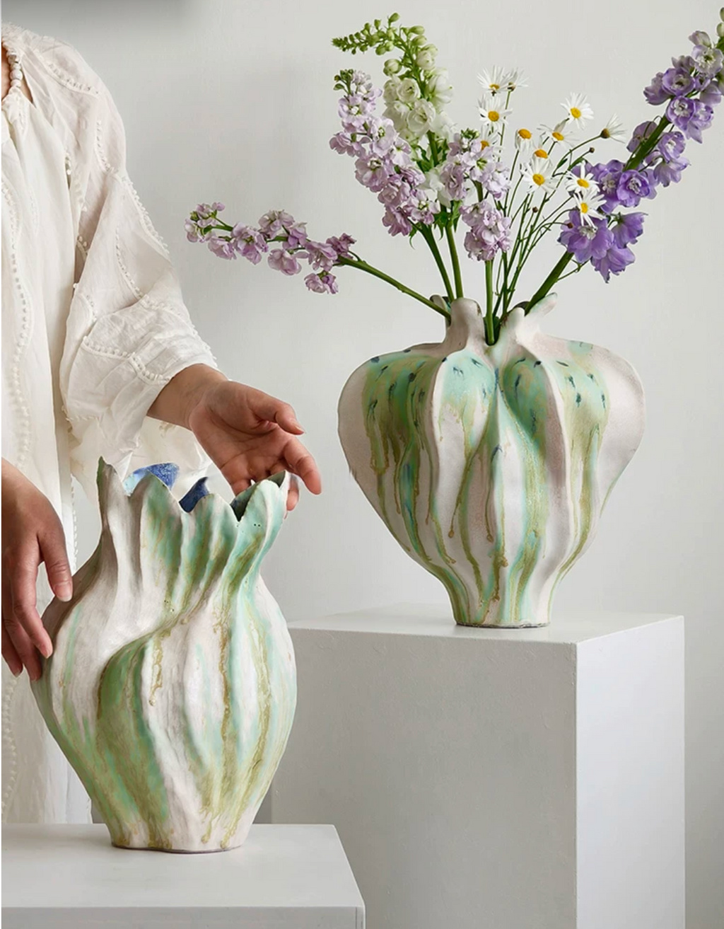 Monet Garden Drip Glaze Ceramic Vase - image 2