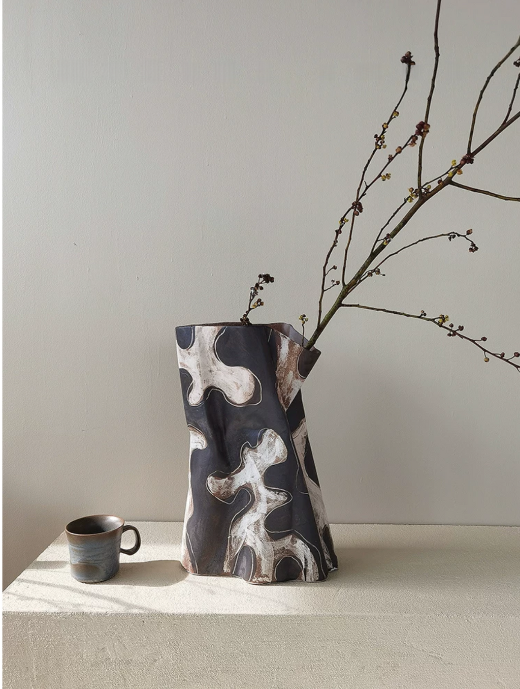 Abstract Brushstroke Ceramic Vase - image 1