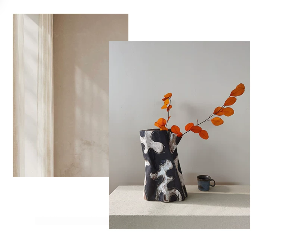 Abstract Brushstroke Ceramic Vase