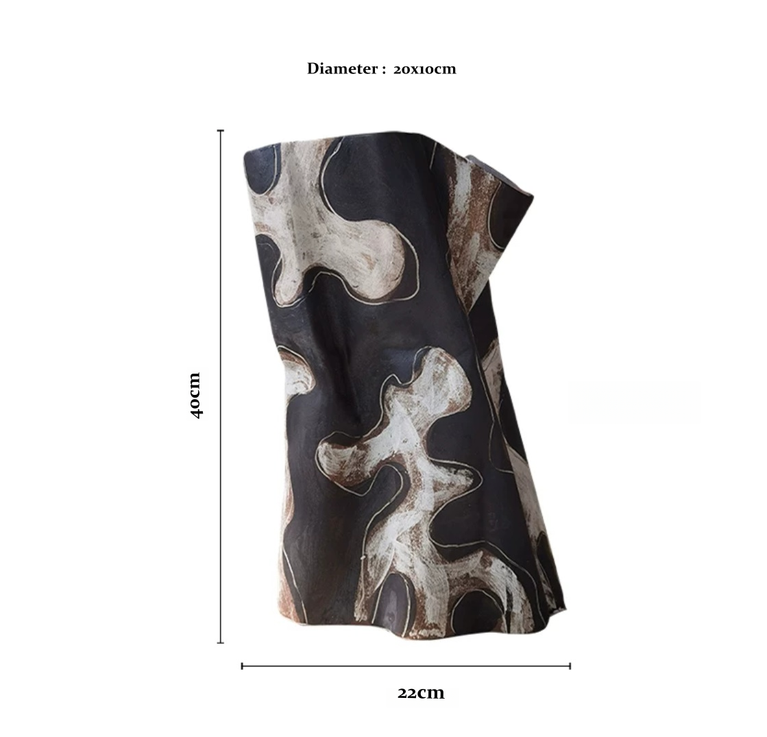 Abstract Brushstroke Ceramic Vase