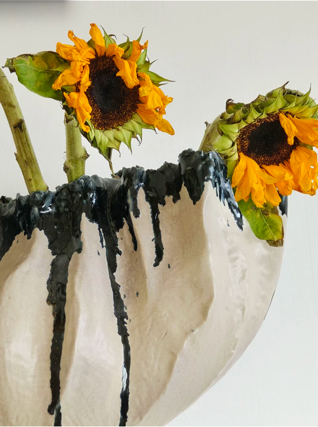 Noir Drip Sculptural Ceramic Vase Bowl