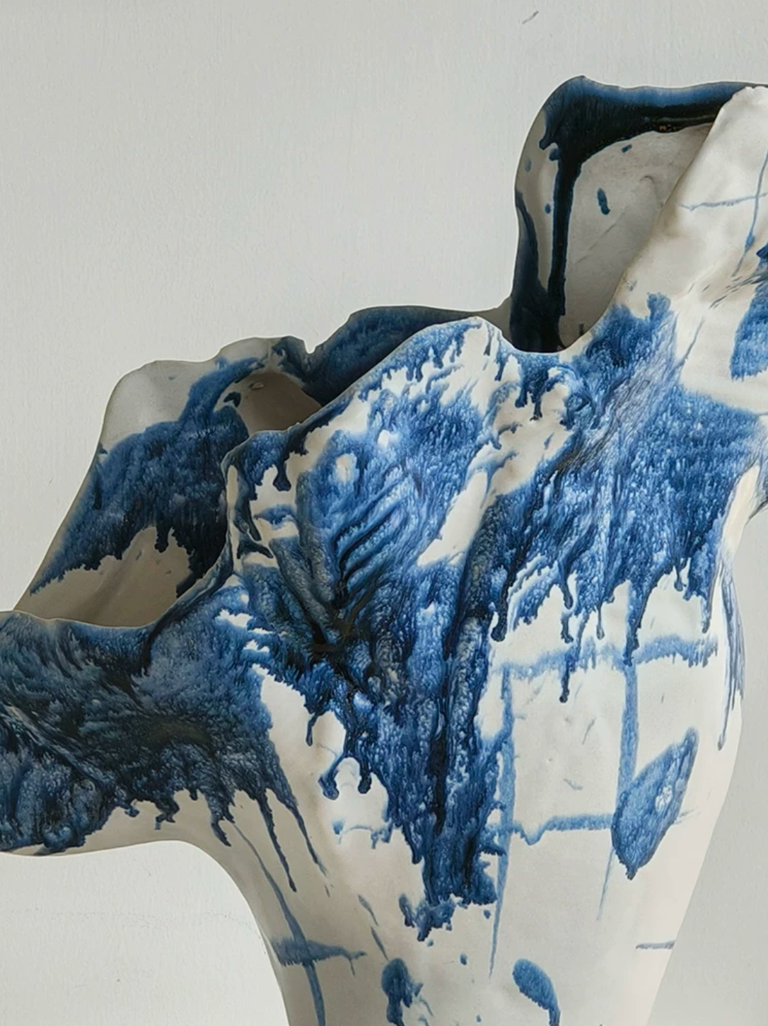 Blue Expression Sculptural Ceramic Vase