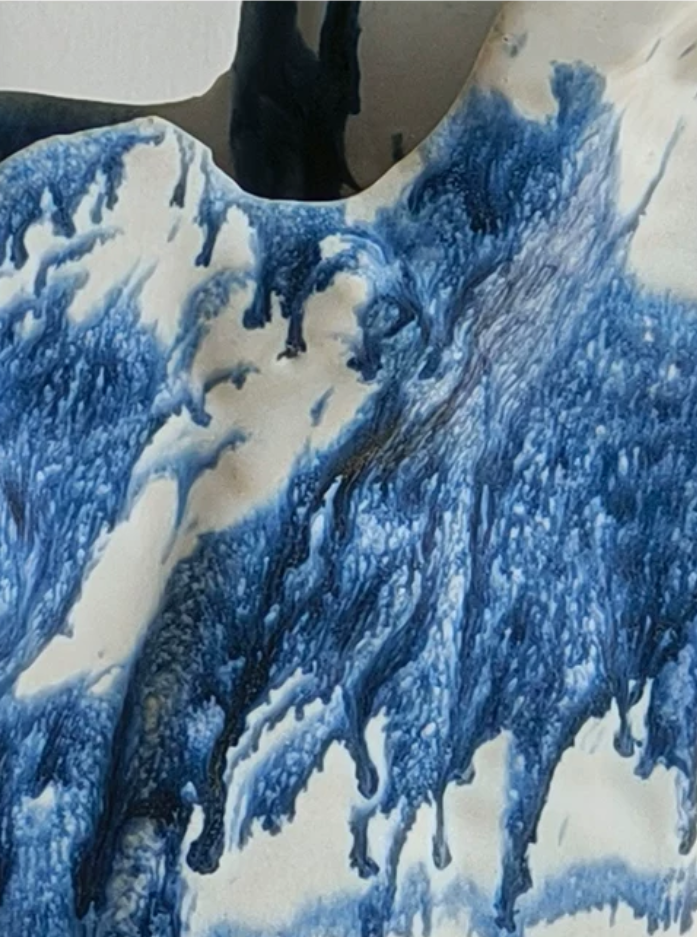 Blue Expression Sculptural Ceramic Vase