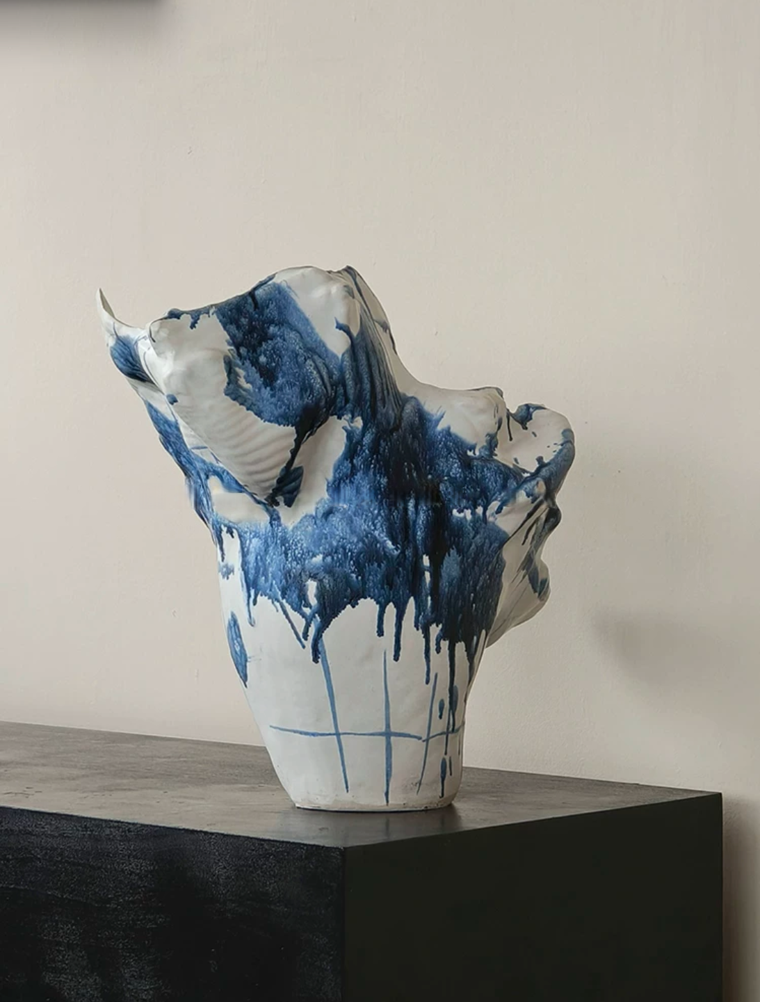 Blue Expression Sculptural Ceramic Vase