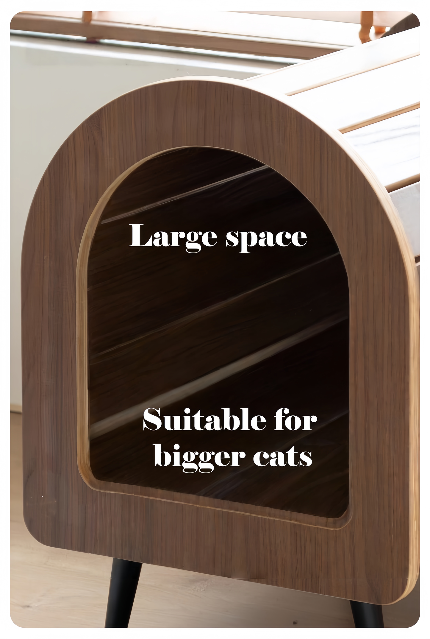 Elevated Wooden Cat Bed for Cozy Naps