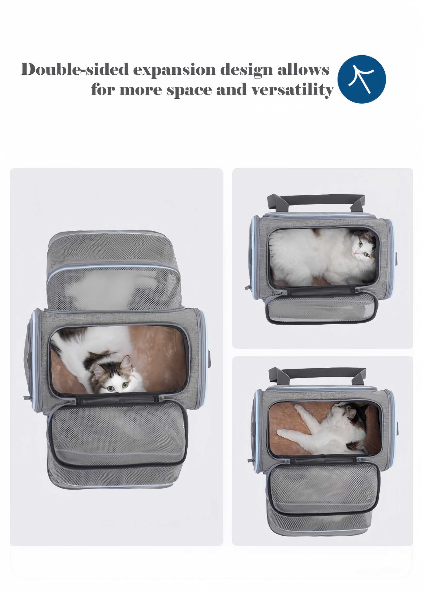 Expandable Pet Carrier for Cats and Small Dogs