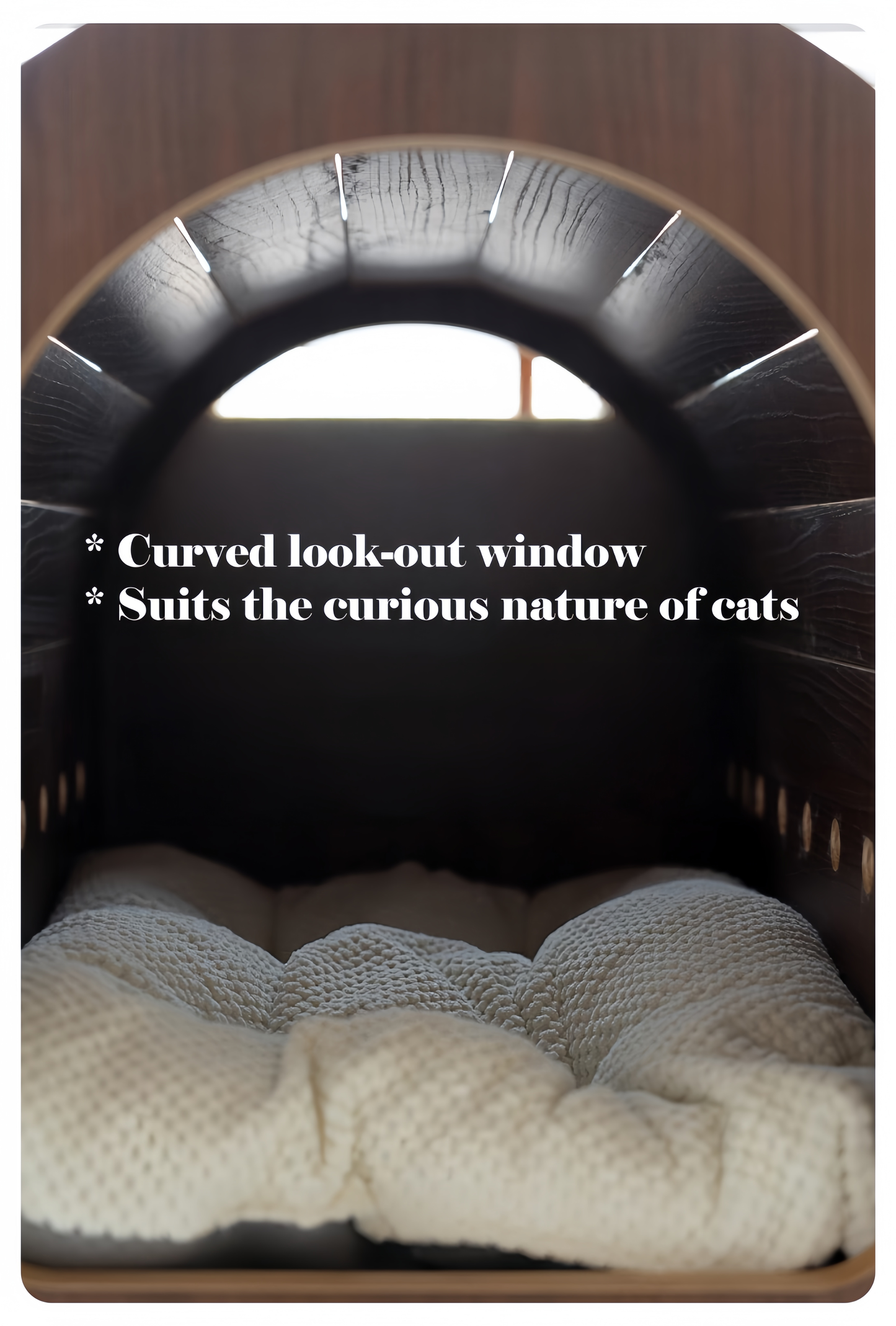 Elevated Wooden Cat Bed for Cozy Naps