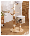 Premium Wooden Double-Legged Cat Tree