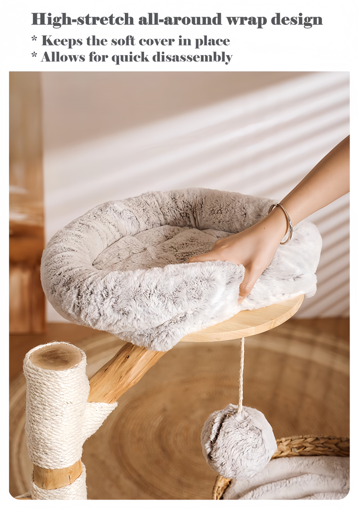 Premium Wooden Double-Legged Cat Tree - image 3