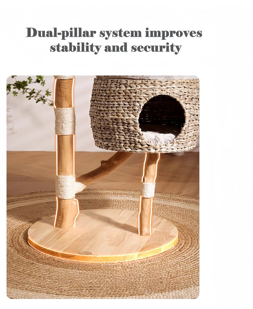 Premium Wooden Double-Legged Cat Tree - image 5