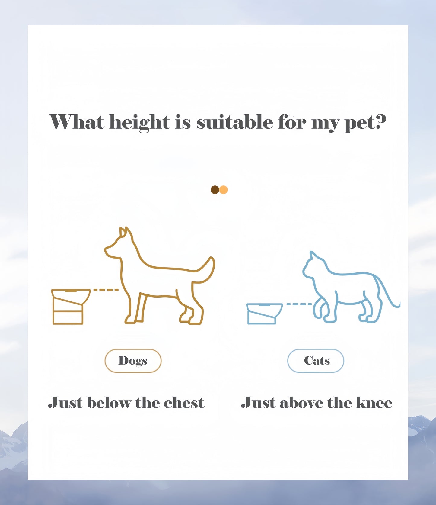 Diagram showing how to measure pet height with a dog and cat illustration.